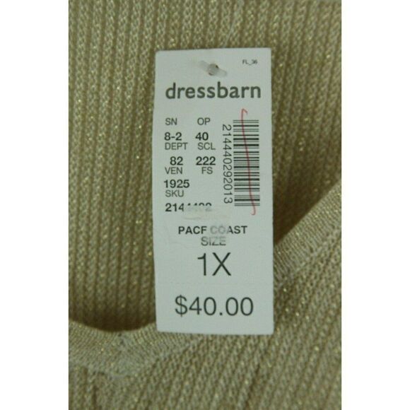 Dressbarn 1X Sweater Gold Pullover - Picture 3 of 10